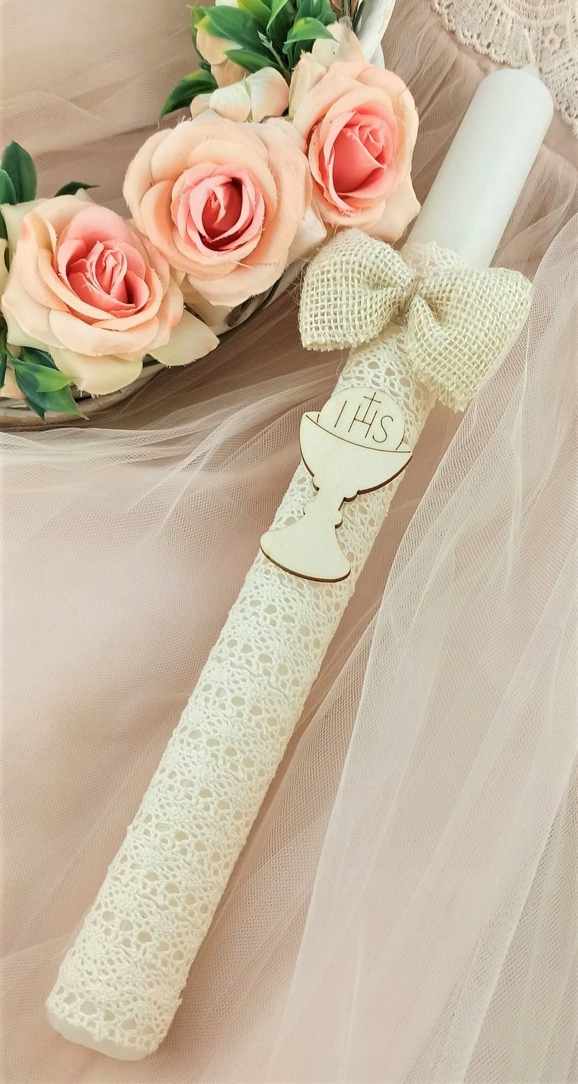 ŚWIECA KOMUNIJNA NA KOMUNIĘ DO KOMUNII HANDMADE + PUDEŁKO OZODBNE GRATIS Rodzaj świeca