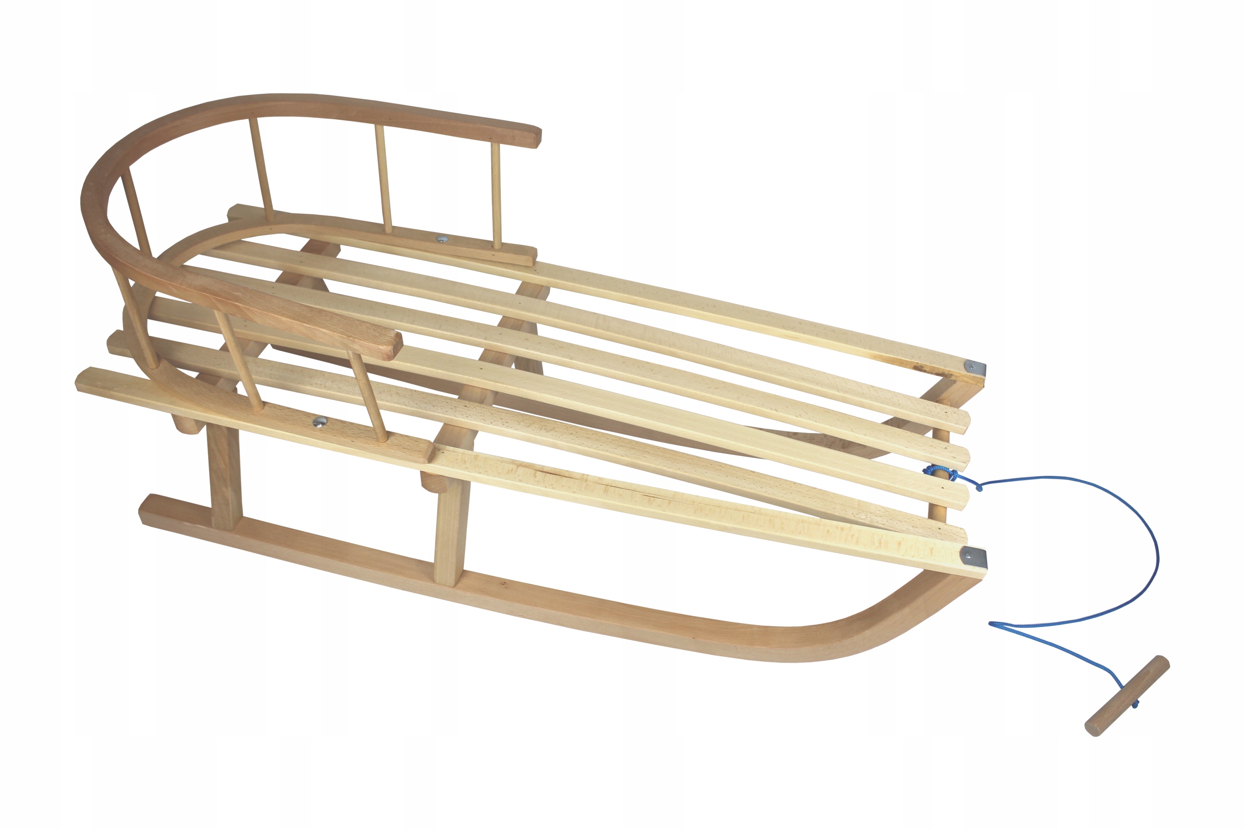Solidne Sanki Drewniane Dla Dzieci Z Oparciem I Sznurkiem Tradycyjne
