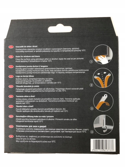 Uszczelka samoprzylepna do okien drzwi P BRĄZ 6m Długość (cm) 600