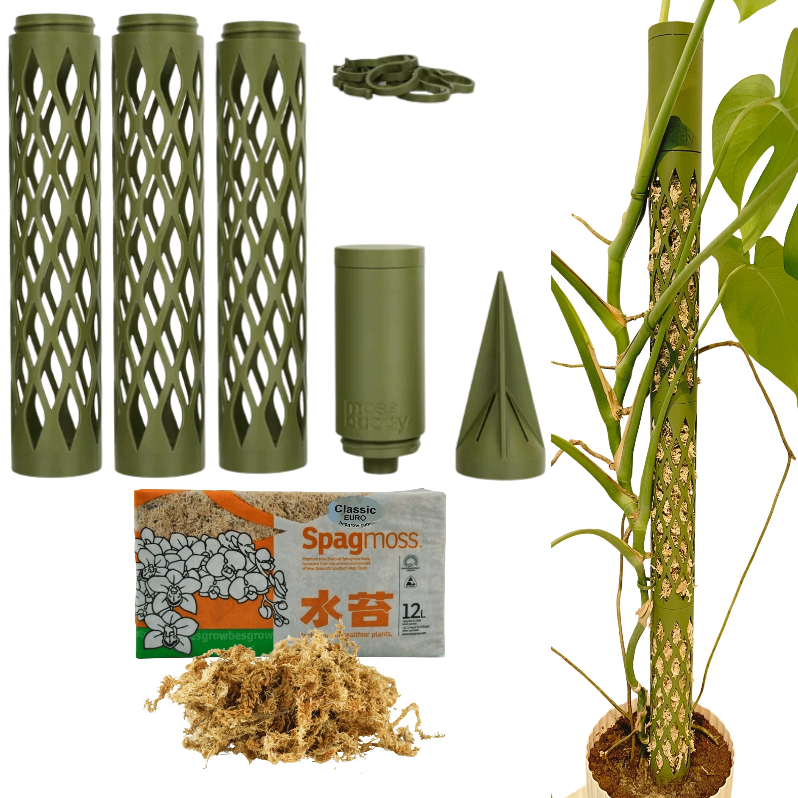 Modulární palík s zavlažovačem 92 cm Mech Sphagnum Besgrow 12 l pro Monstery