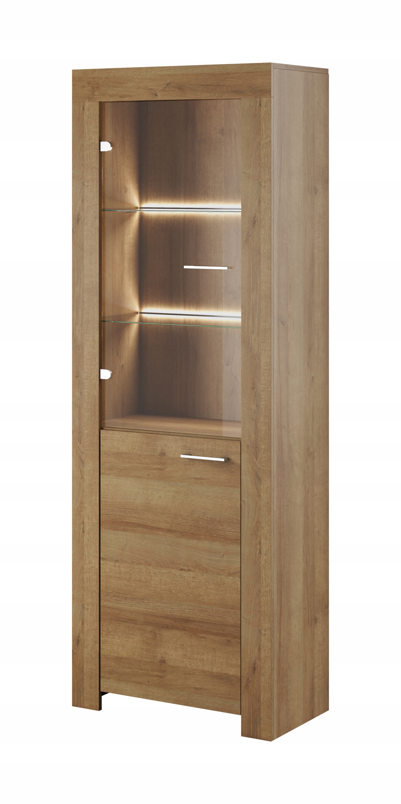 Meblościanka Zestaw Mebli Komoda RTV Witryna Dąb Riviera Kolor frontów inny kolor