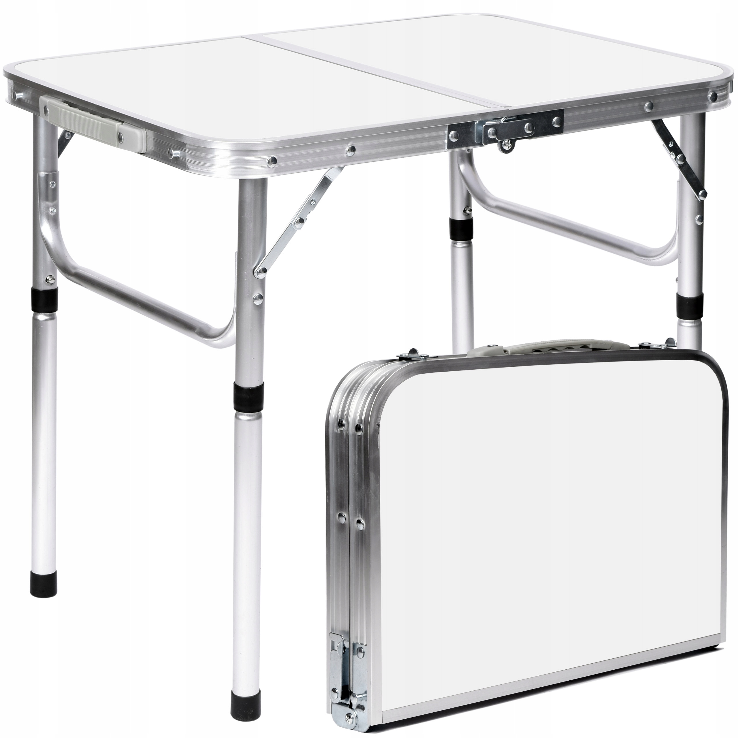 STÓŁ STOLIK TURYSTYCZNY SKŁADANY W WALIZKĘ KEMPINGOWY ALUMINIOWY 60x45 cm
