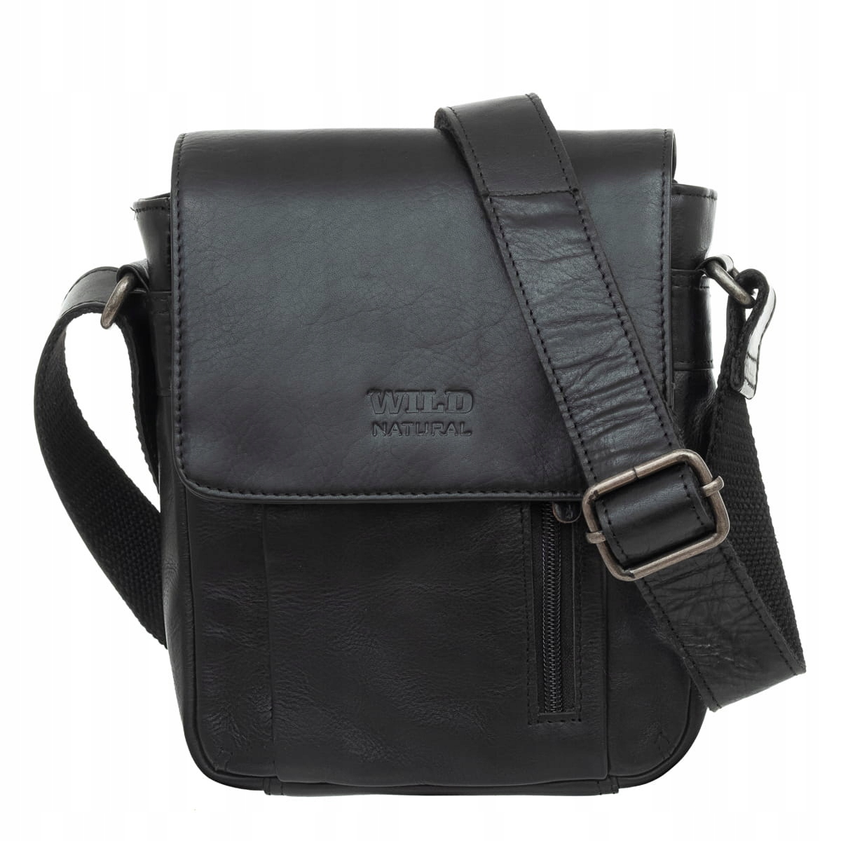 Střední pánská kožená taška Wild Natural, černá