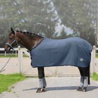 Derka polarowa Ekona lekka dla konia bez pasów pod brzuch granat/jeans 145