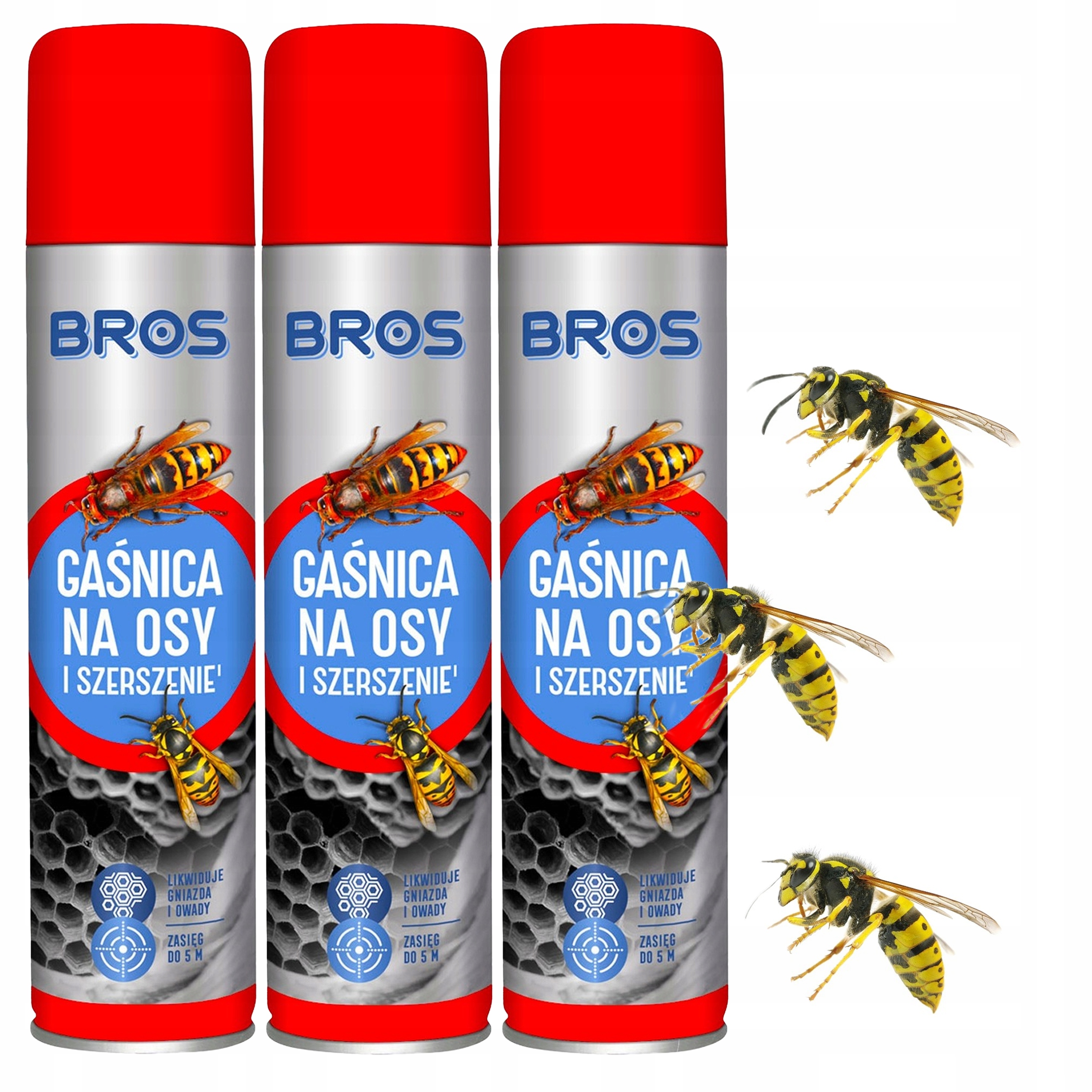 Gaśnica Na Osy Rozpylacz, aerozol przeciwko osom Bros 0,8 kg 600 ml 3szt
