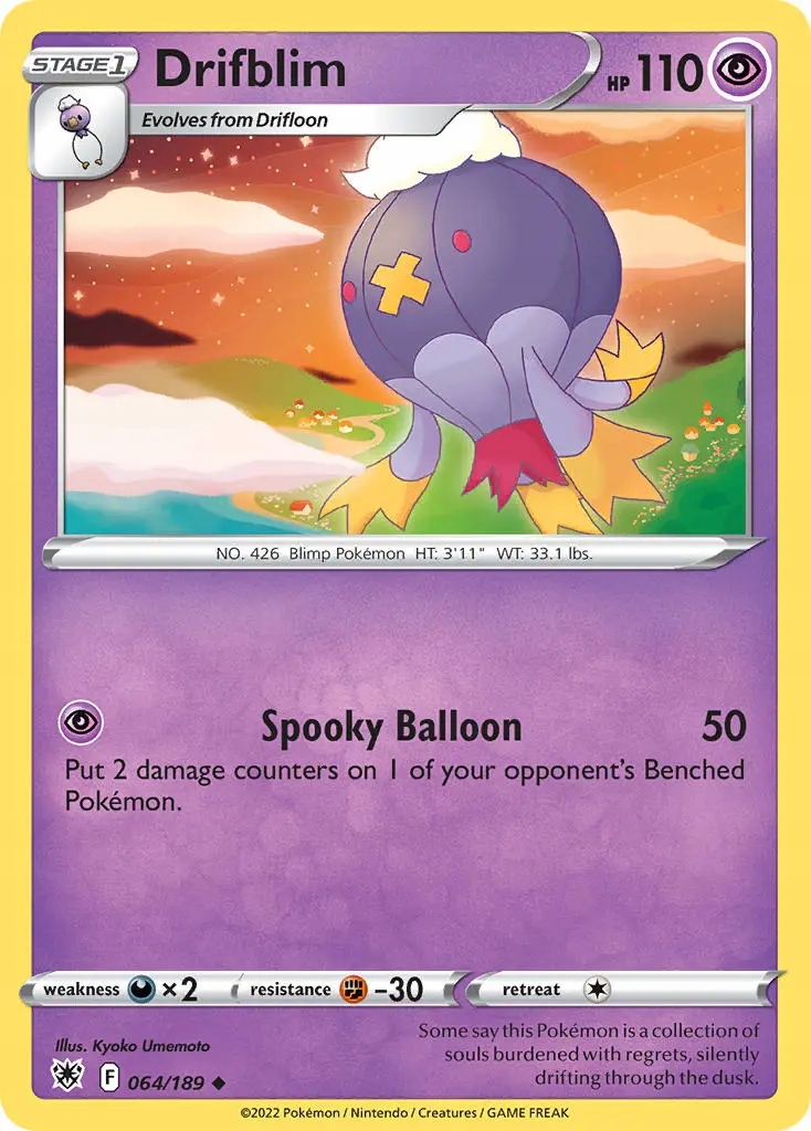 Oryginalna Karta Pokemon Drifblim (asr 064)