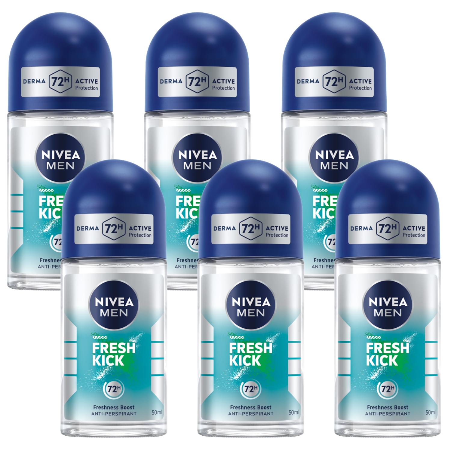 Nivea Men Fresh Kick Antiperspirant pro muže v kuličce 72h 50 ml x 6 kusů