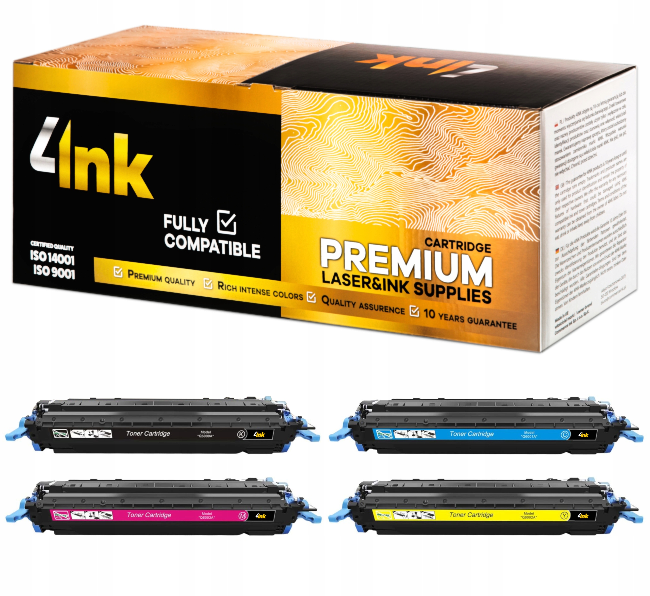 4x Toner CRG-707 Pro Canon LBP-5000 LBP-5100 Cmyk