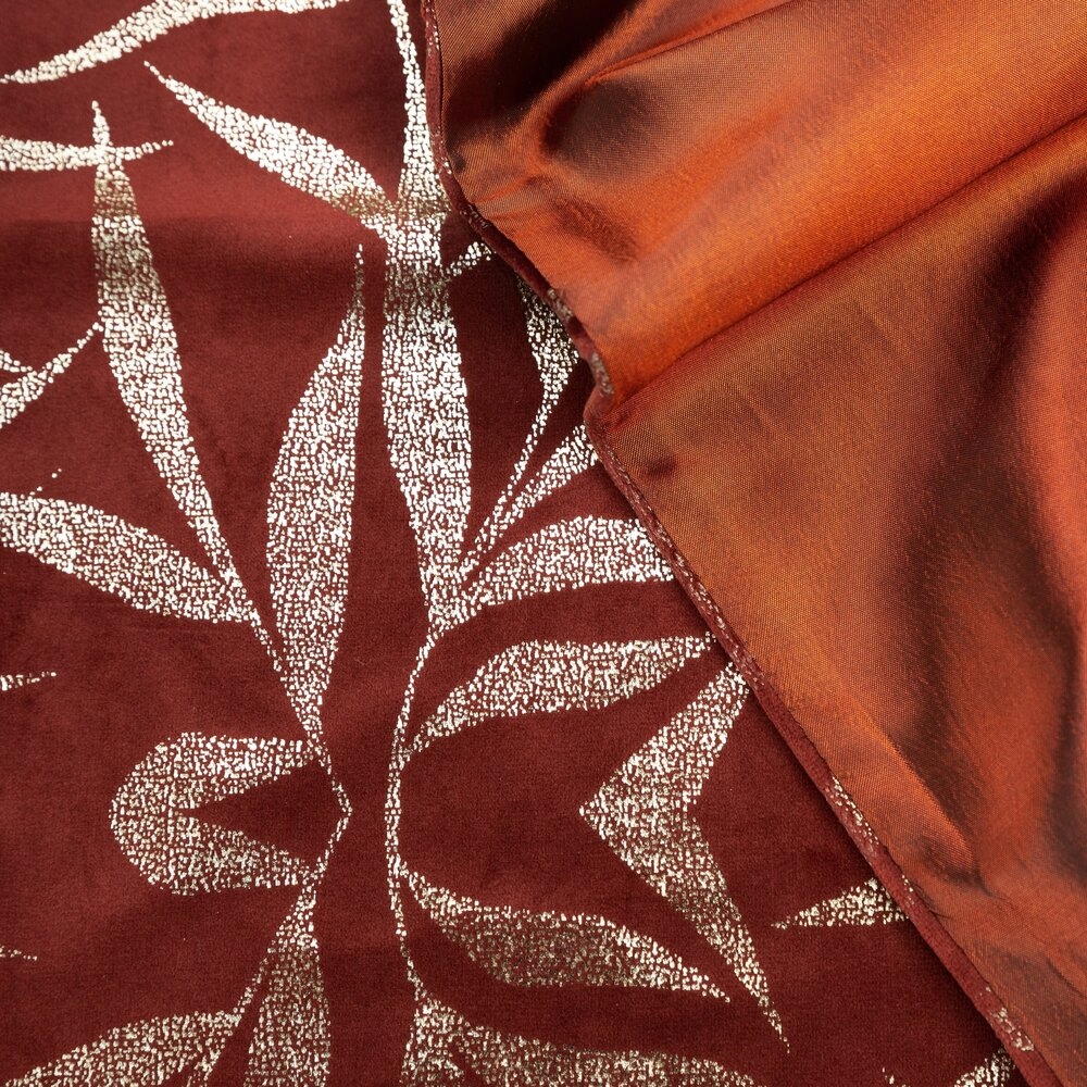 Bieżnik welwetowy 35X140 ceglany w złocisty nadruk Eurofirany Materiał wykonania poliester