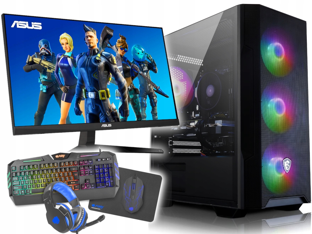 Zestaw Komputer Gamingowy Ryzen 5 32GB 1TB RX6600 LED24 100Hz