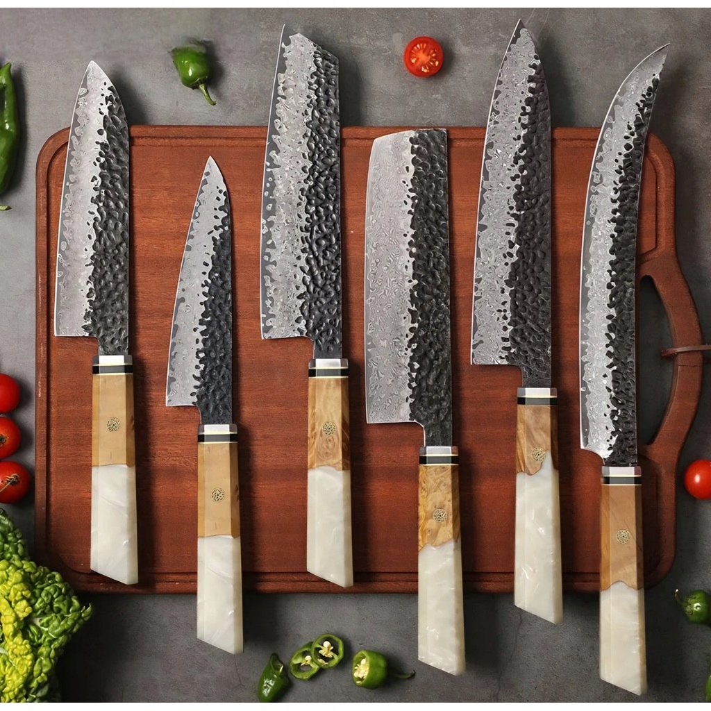 Sada damaškových kuchynských nožov Airi Biela KP-37363