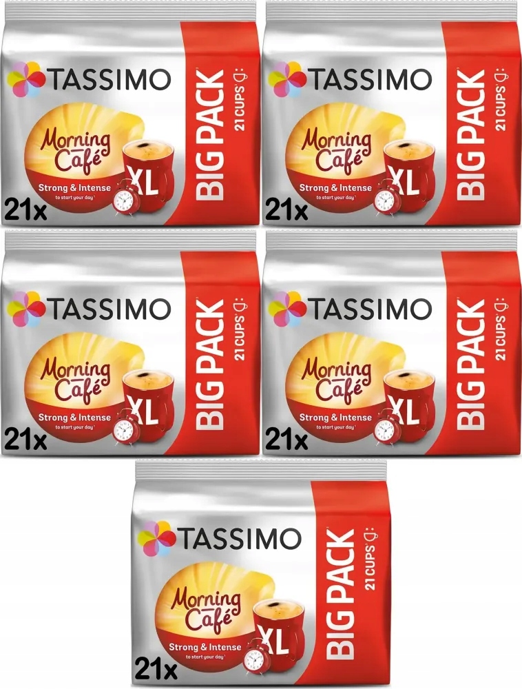 Tassimo Morning Cafe Strong Intense 21 Big Pack x5