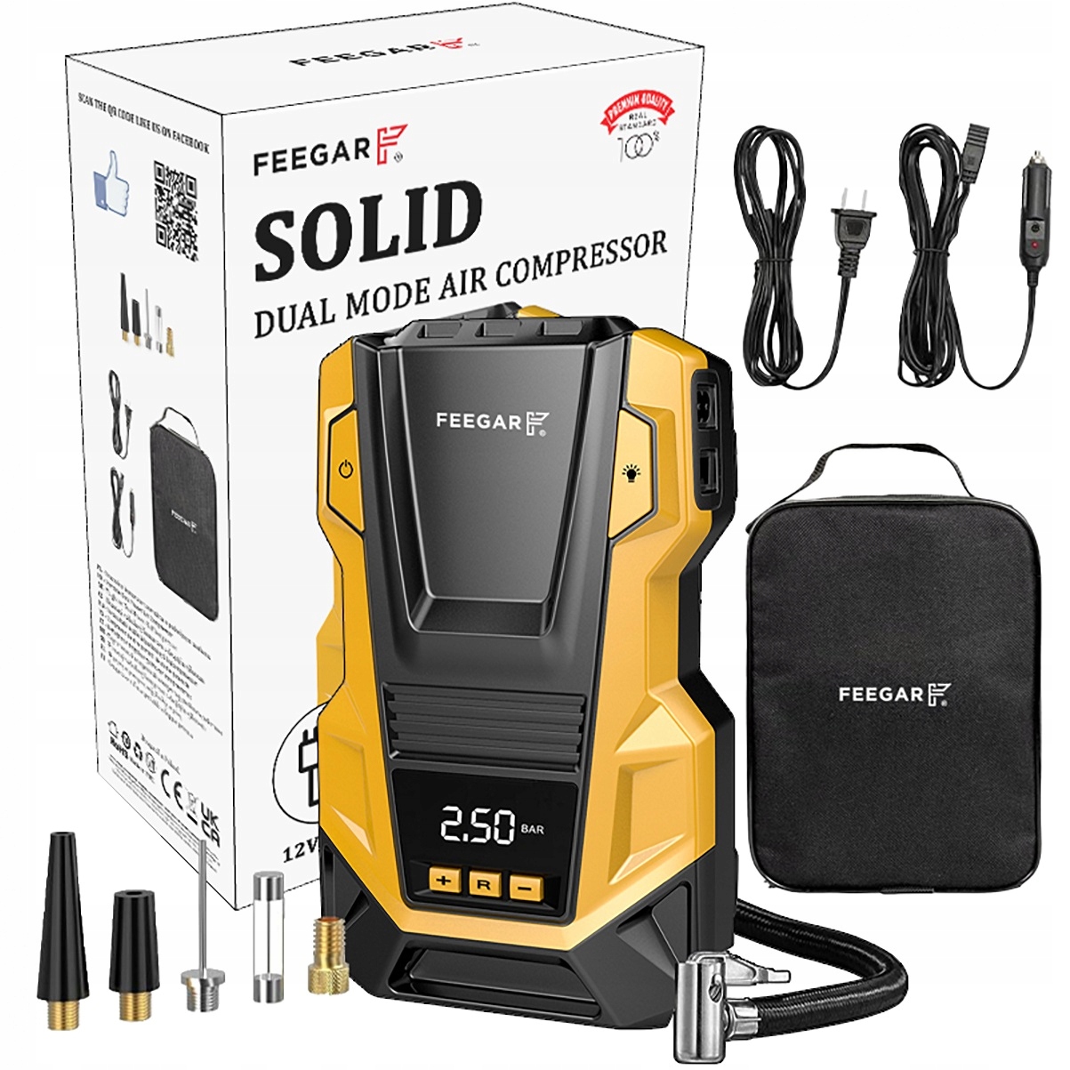 Kompresor do auta 12V 230V Feegar Solid Kompresor Elektrická Pumpa
