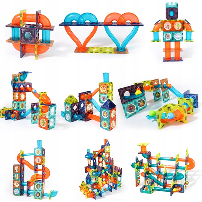 KLOCKI MAGNETYCZNE KONSTRUKCYJNE TOR KULKOWY 96el 3D MAGNETIC EDUKACYJNE Minimalny wiek dziecka 3
