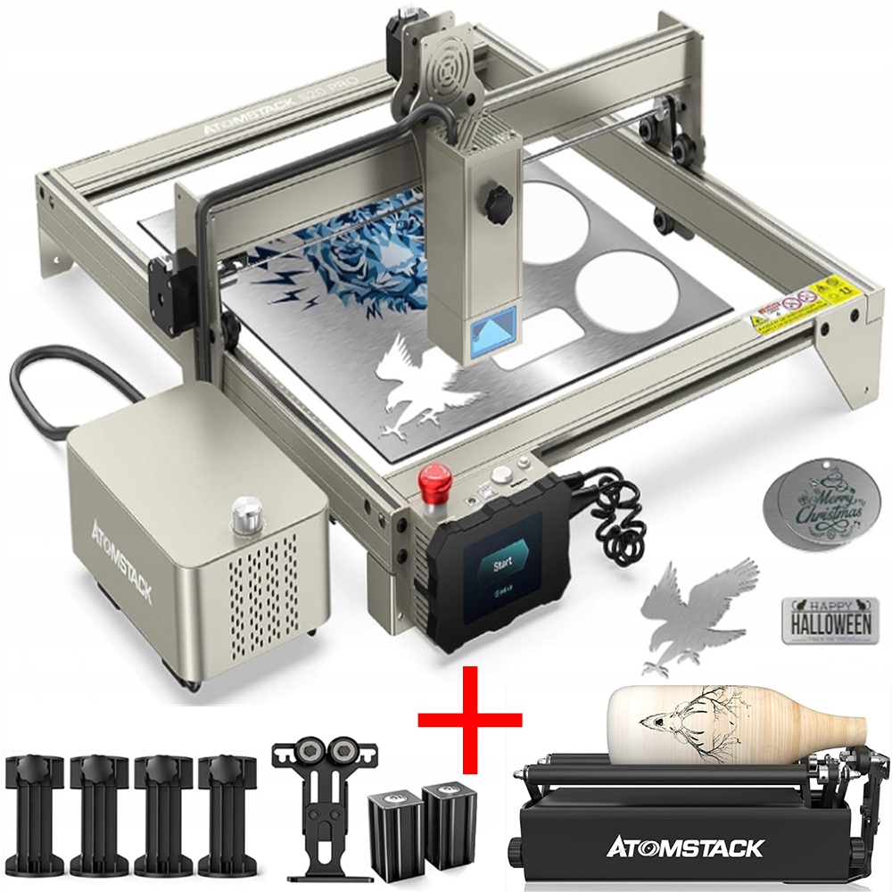 Grawer /wycinarka laserowa ATOMSTACK S20 Pro 130W +F30 Pump +R3 PRO Rolka