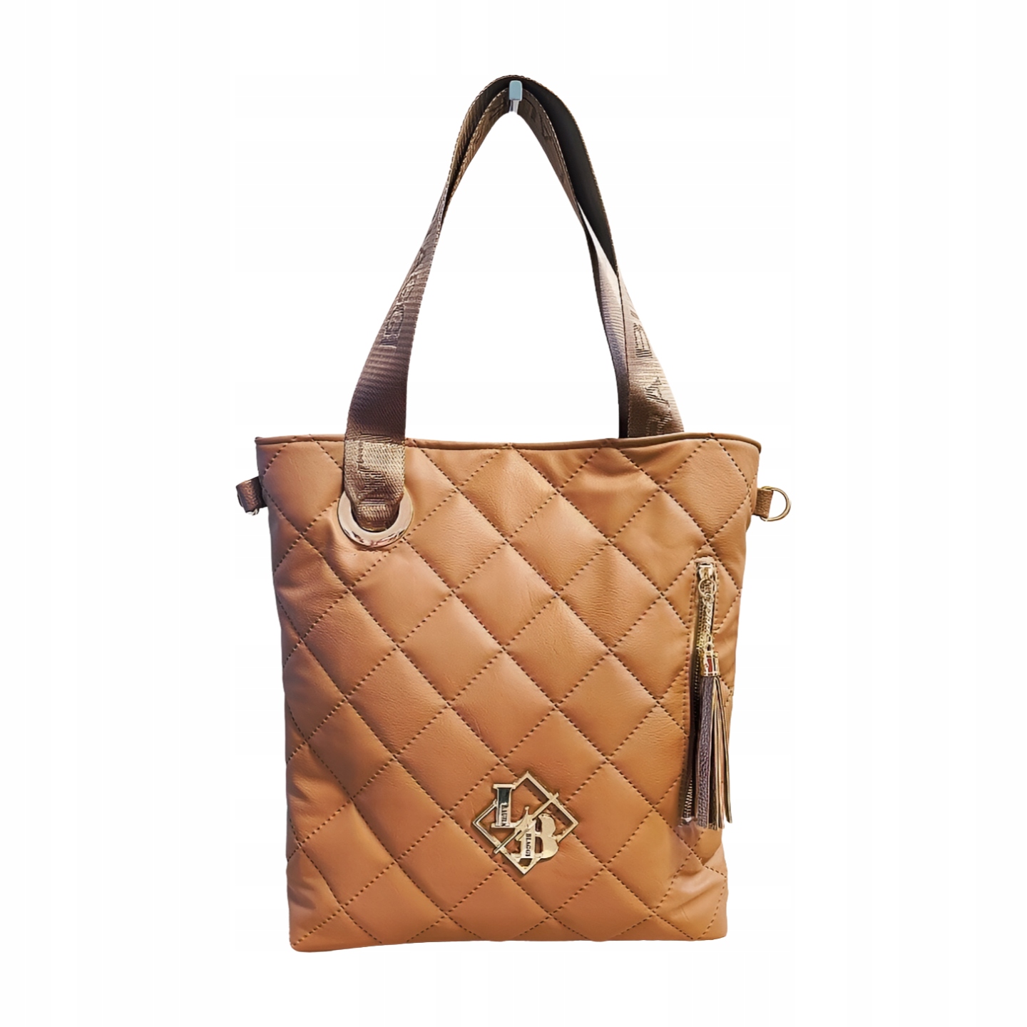 Laura Biaggi shopper tmavě béžová prošívaná