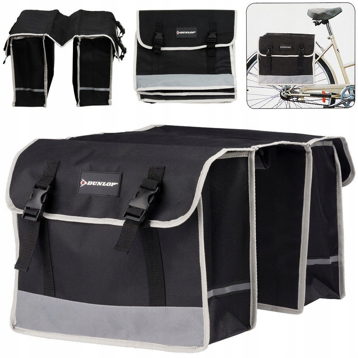 WODOSZCZELNA SAKWA TORBA ROWEROWA PODWÓJNA NA BAGAŻNIK 26L DUNLOP Model 417400