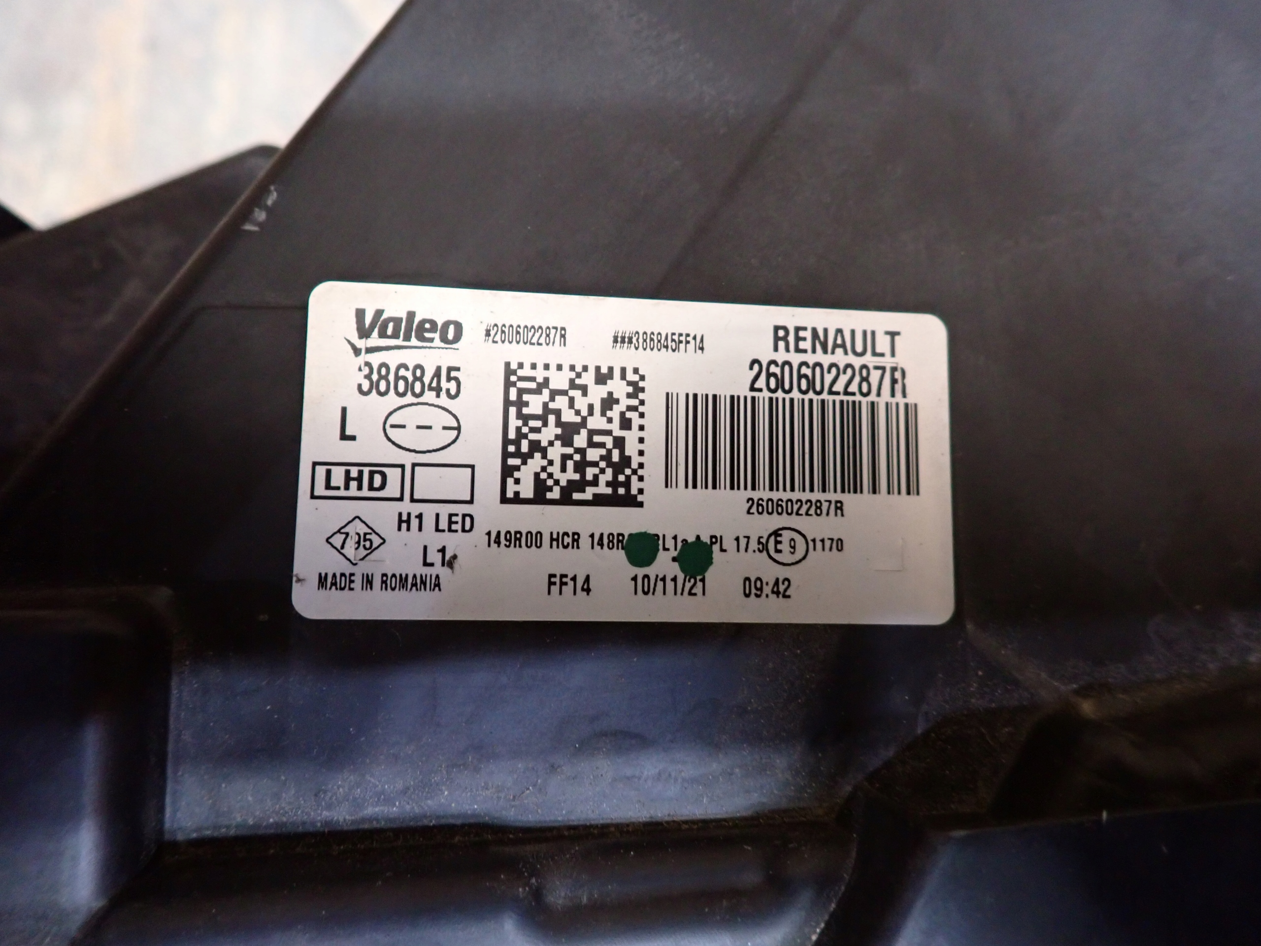 light left REFLEKTOR left LED DACIA DUSTER 2 II HM LIFT 21-24R 260602287R