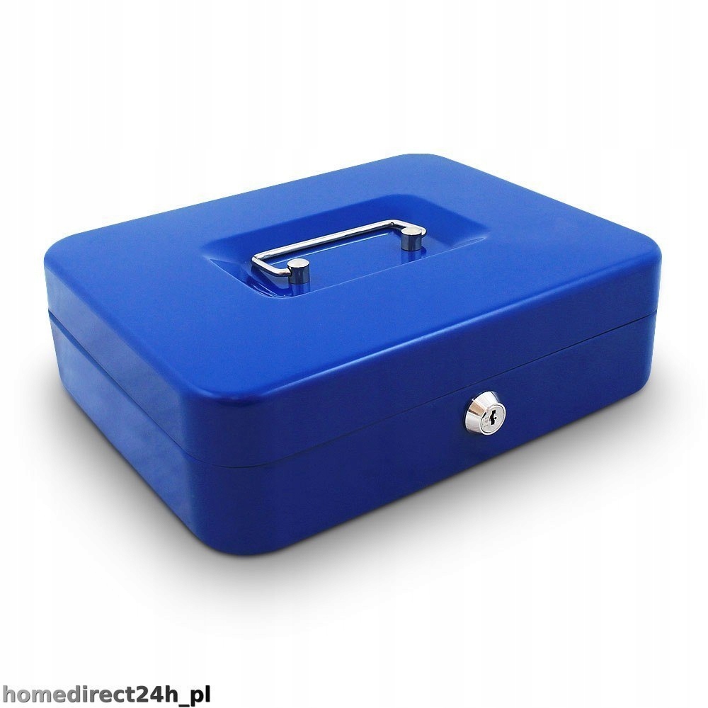 KASETKA NA PIENIĄDZE SEJF METALOWA 25CM NIEBIESKA Marka Bituxx