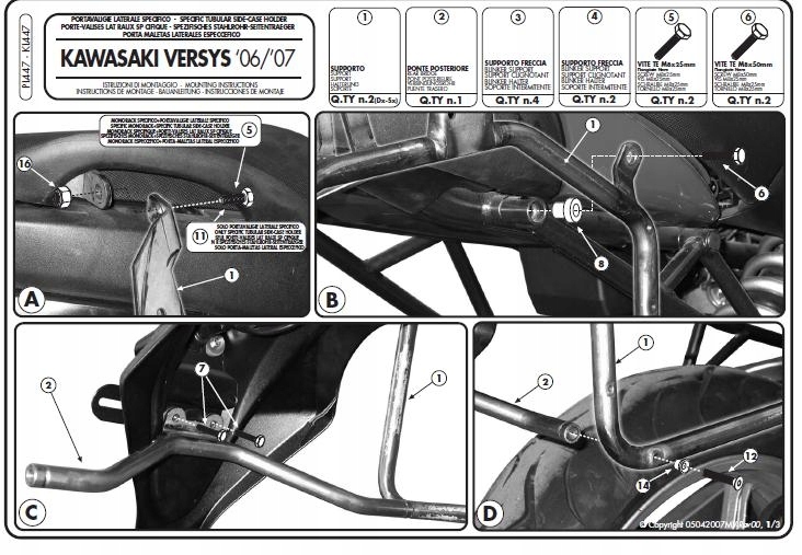 Kappa Rošt Bočných Kufrov Monokey Kawasaki Versys 650 (06-09) Tiež