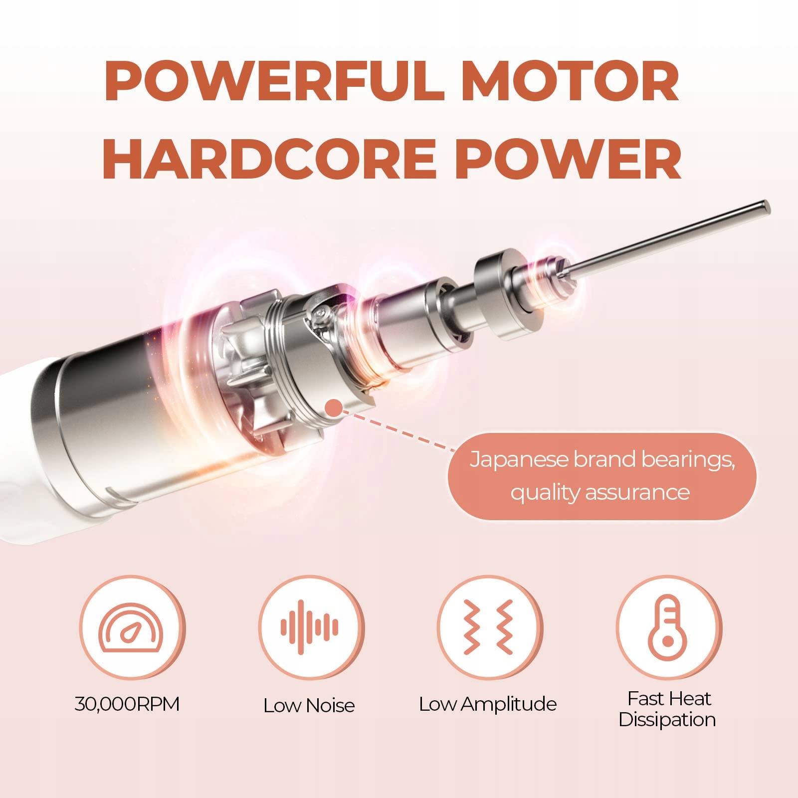 JCMaster Profesjonalna Frezarka Do Paznokci 35000 RPM Zestaw Do Manicure — miniatura 5