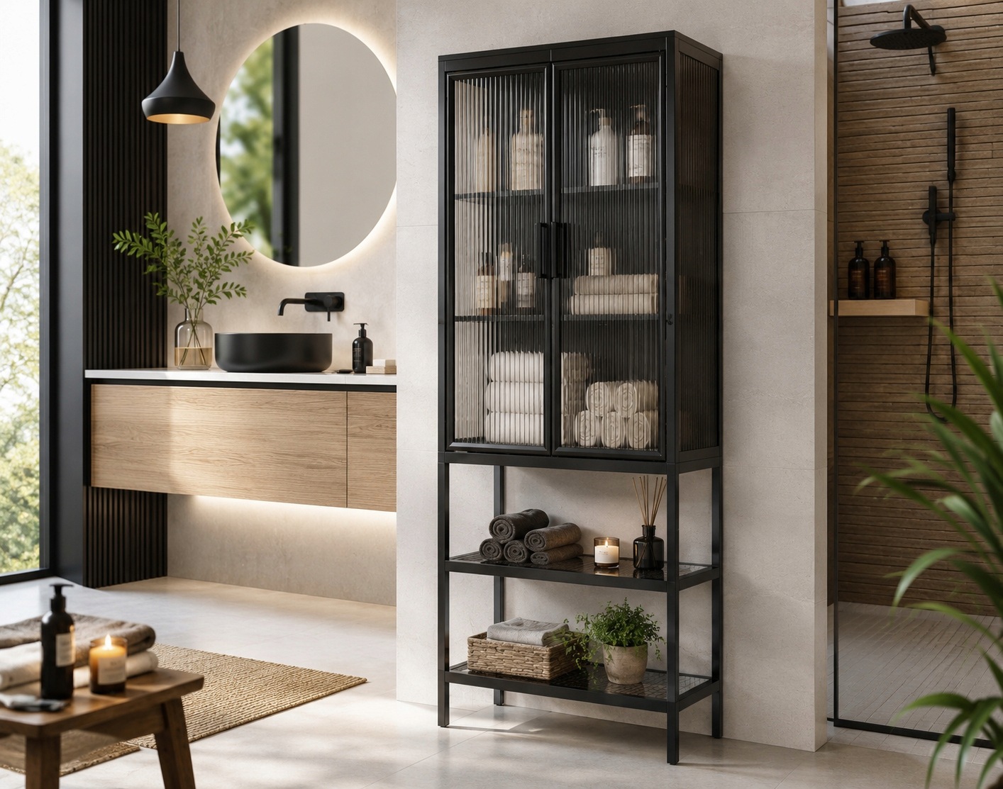 Szafka łazienkowa stojąca słupek industrialny 60 cm Marbella