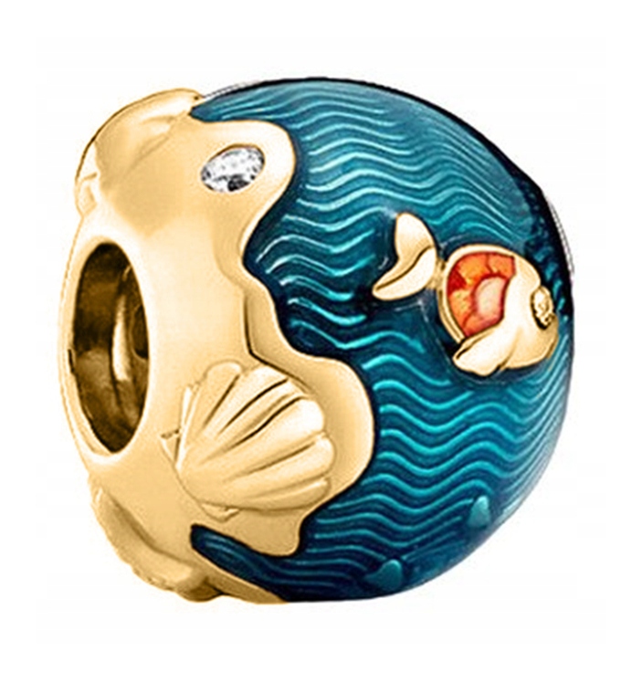 

Charms złoty Rybka Rafa Koralowa Fish srebro 925