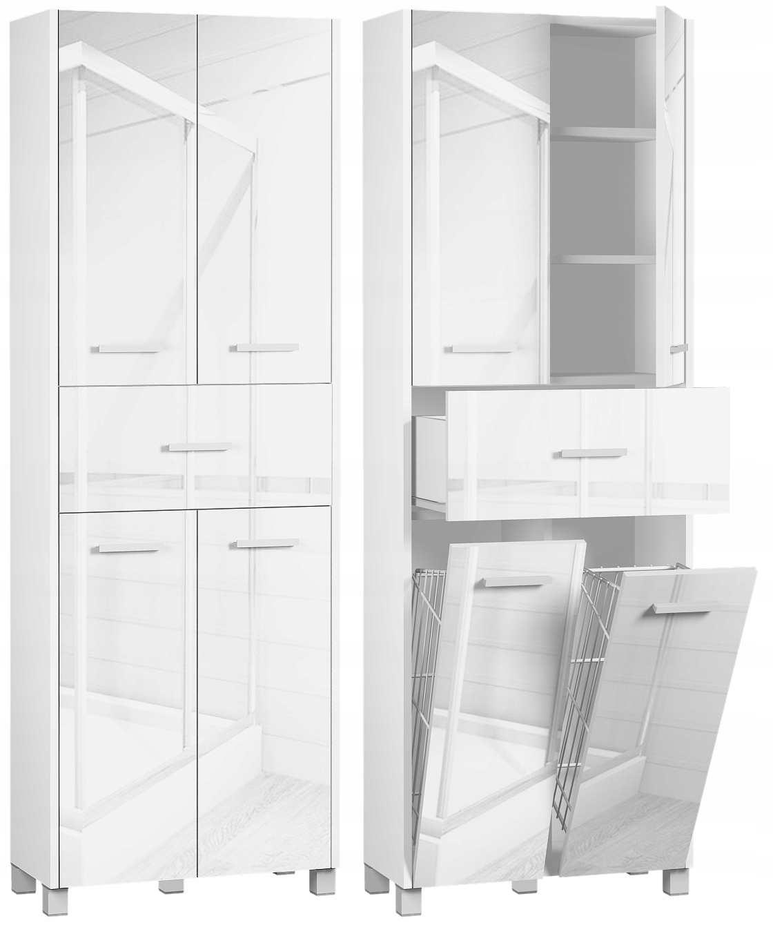 SŁUPEK ŁAZIENKOWY BIAŁY POŁYSK AKWA 60DK-SZ-DK-KK