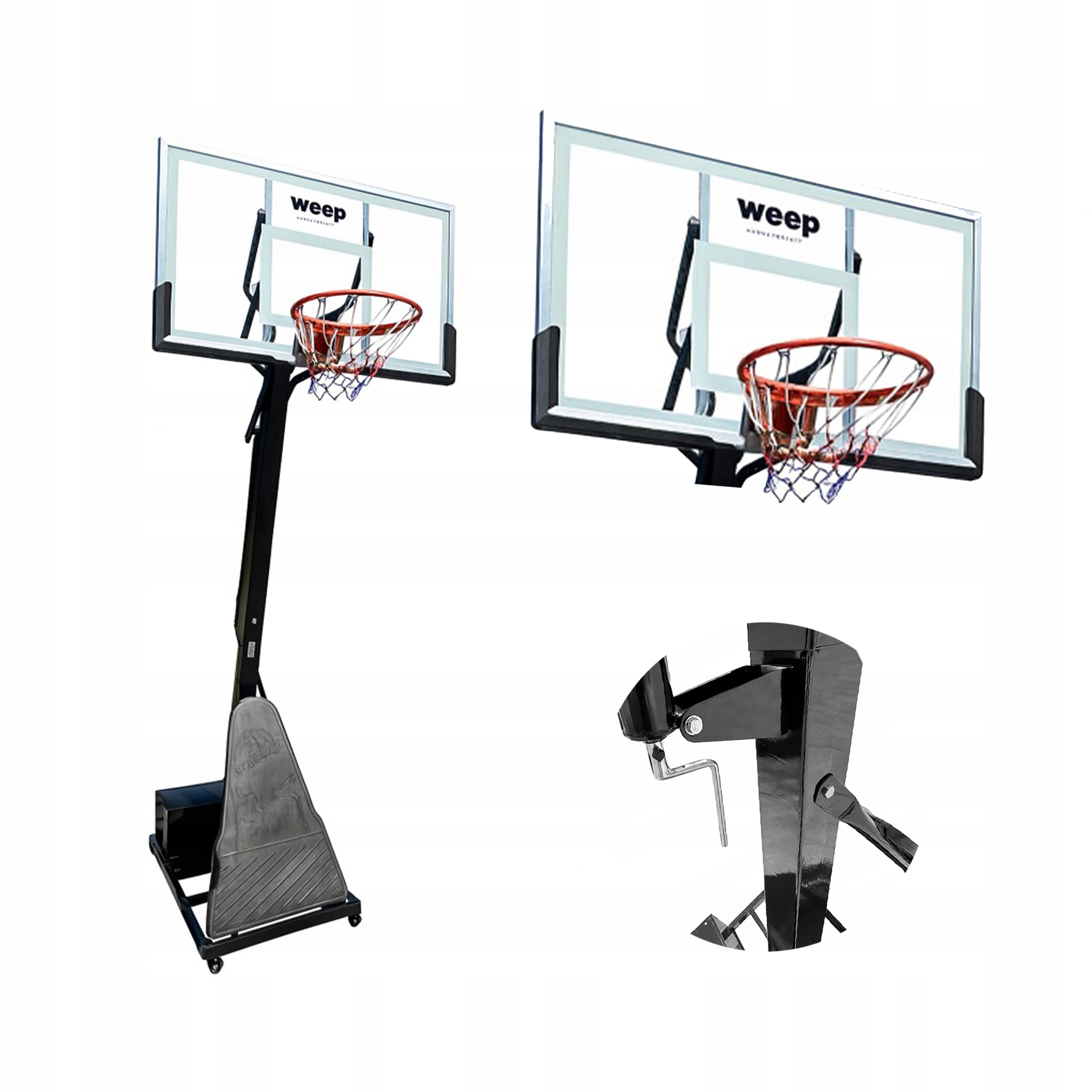 Zestaw do koszykówki Kosz Weep M028 szkło hartowane pełnowymiarowy do 305cm