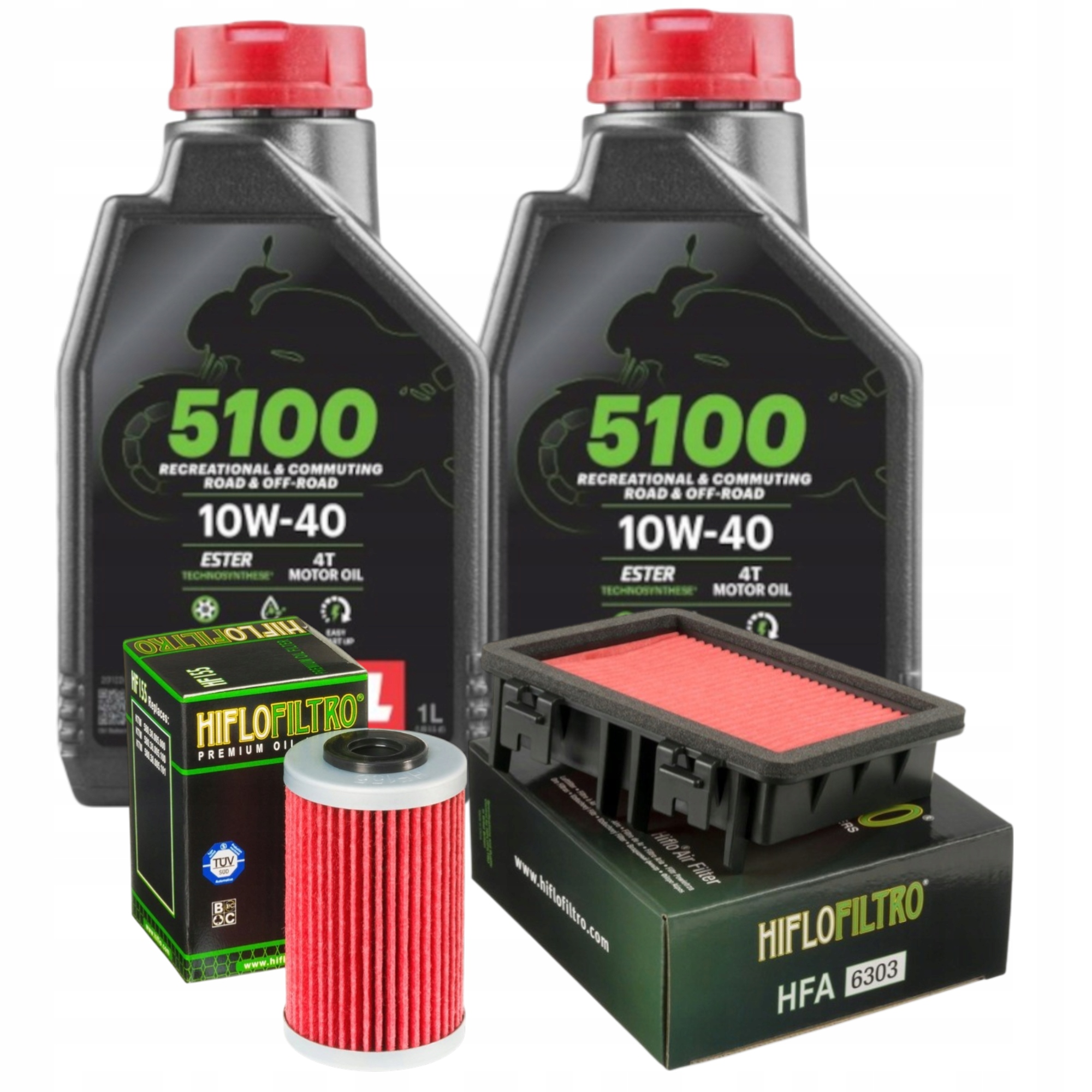 Sada Ktm Duke 125 17-21 olej Motul 5100 10W40 olejový a vzduchový filtr
