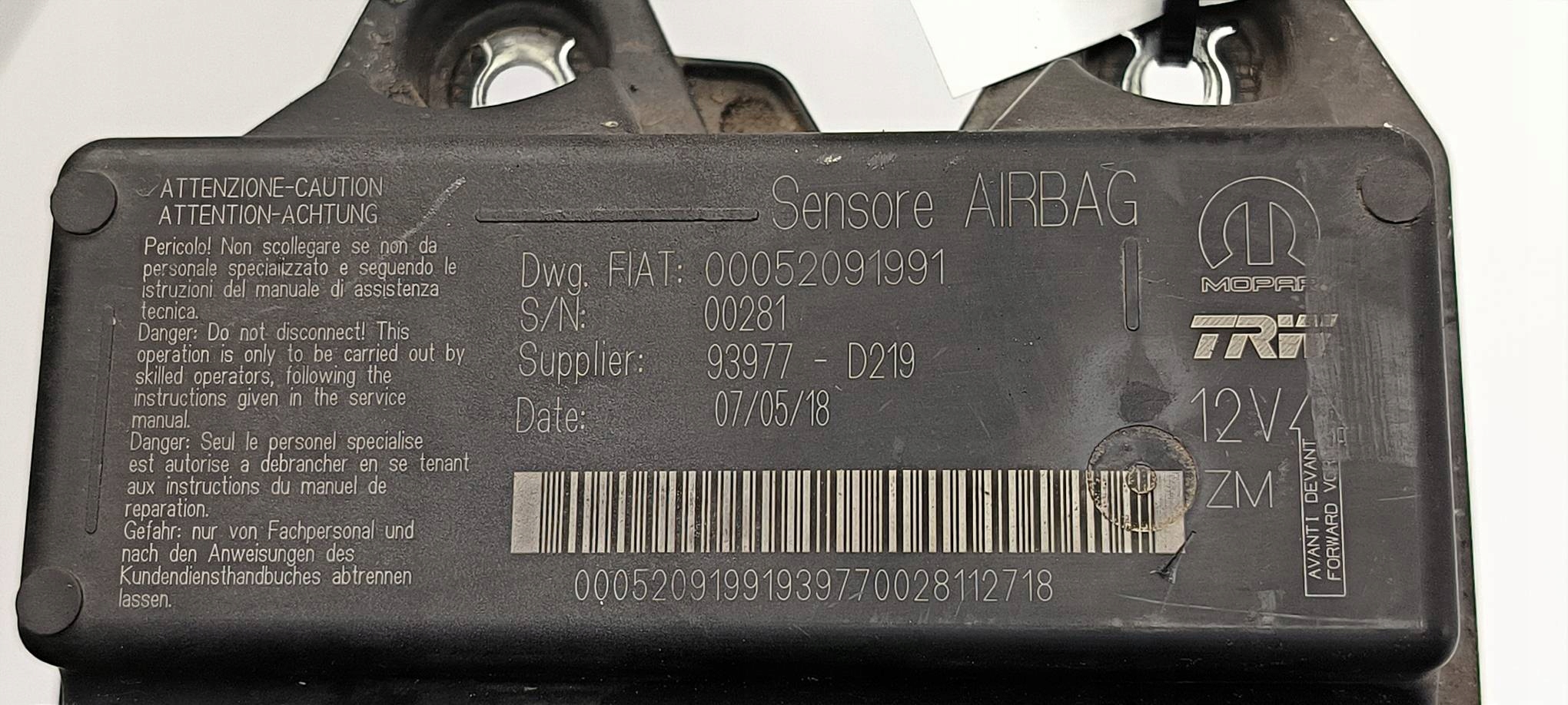 SENSOR airbag airbag 00052091991 FIAT TIPO