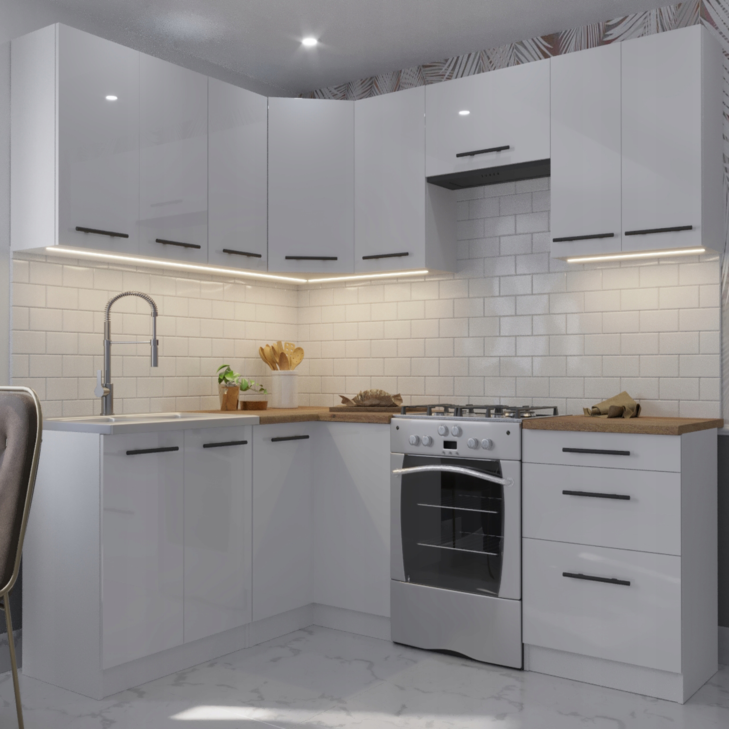 Meble kuchenne z BLATEM - 1,7 m x 2,1 m