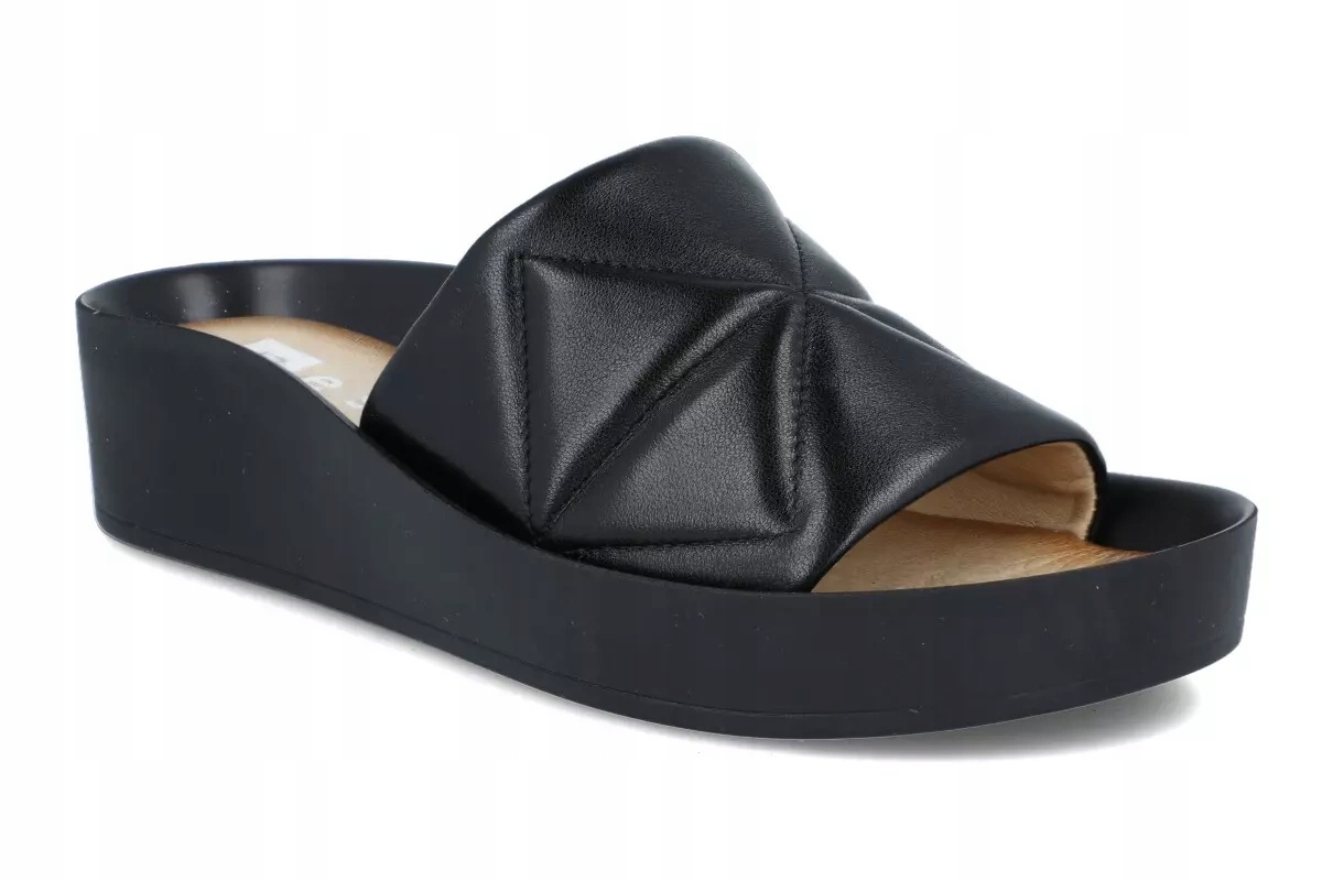 Nazouváky pantofle Nessi 22218 černá kůže R36