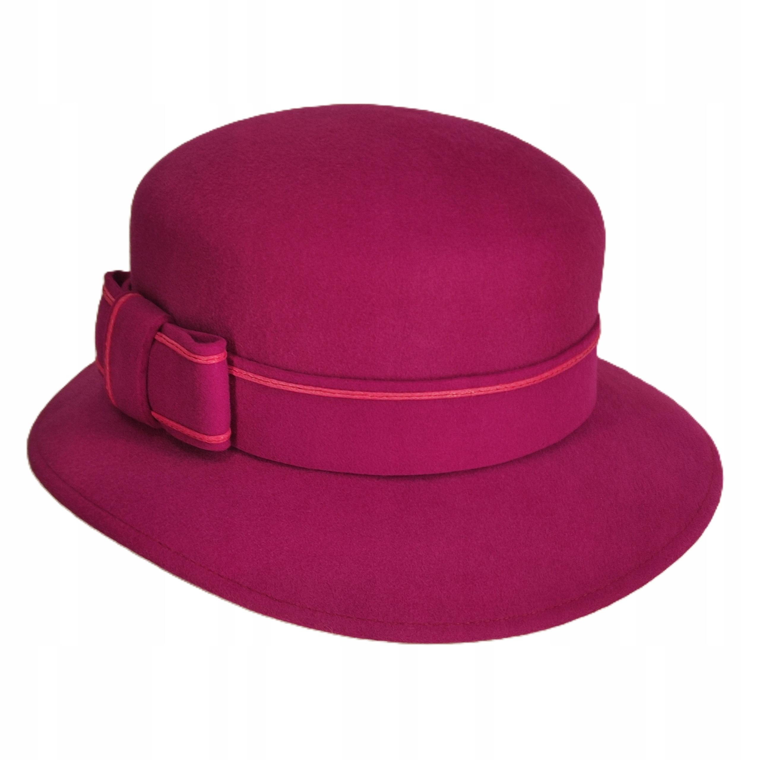 Dámský vlněný plstěný klobouk Fuksja plst 55/56 cm SOP3a Polský