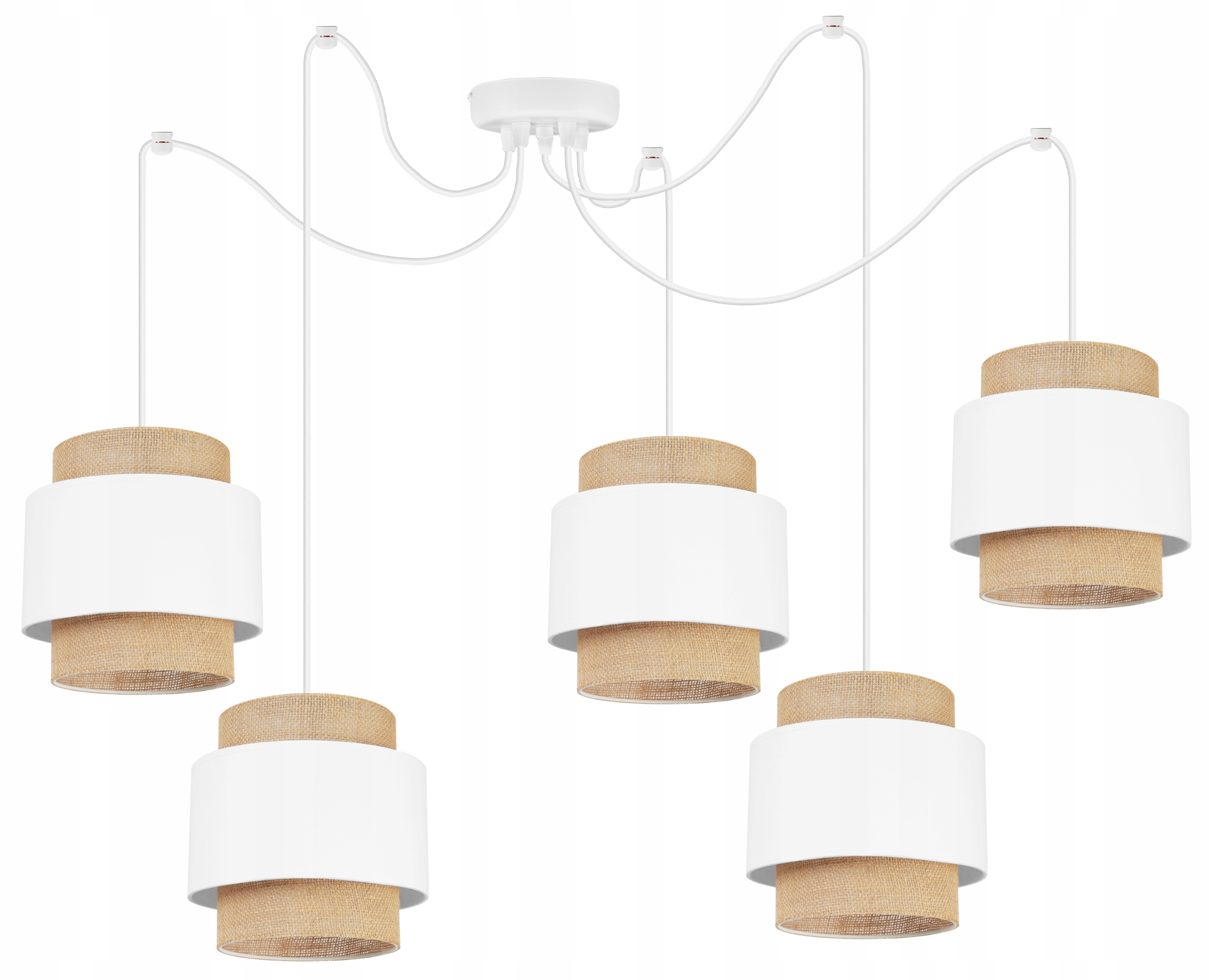Závěsné Stropní Svítidlo Lustr Loft Pavouk Stínidlo Boho Juta Moderní