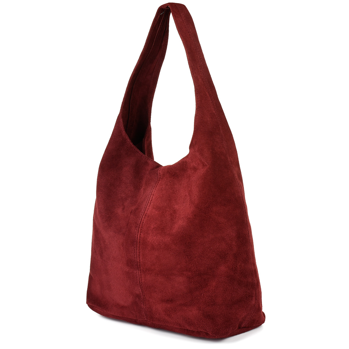 Dámská kožená semišová kabelka prostorná shopper A4 klasická italská kůže