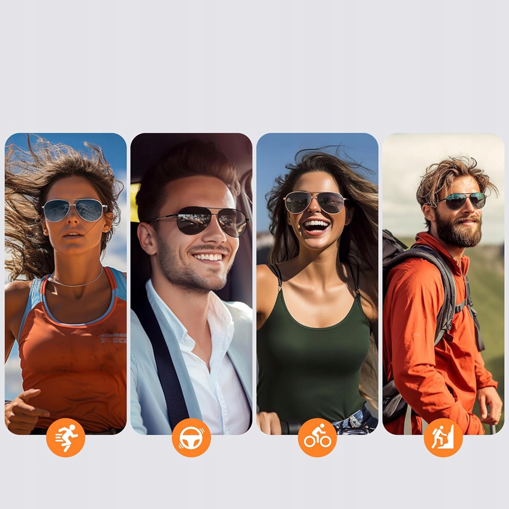 ULTRALEKKIE OKULARY PRZECIWSŁONECZNE POLARYZACYJNE UV400 CZARNE DO SPORTU Płeć uniseks