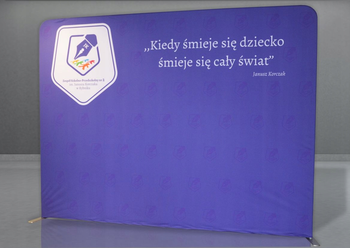 Ścianka Reklamowa Tekstylna 250x230cm Nadruk Projekt dwustronna Waga produktu z opakowaniem jednostkowym 10 kg