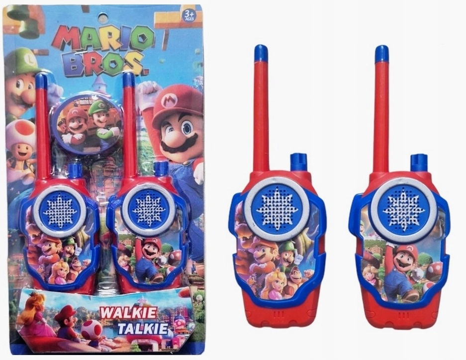 ZESTAW 2x KRÓTKOFALÓWKI WALKIE TALKIE ŁOKI TOKI MARIO WARIO LUIGI LUIDŻI