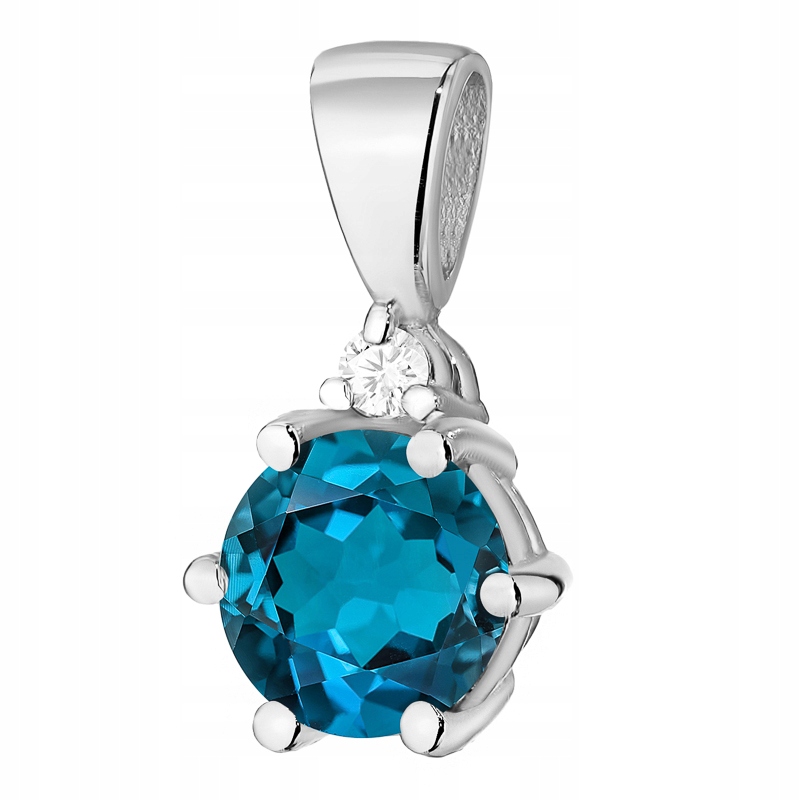 Krásný Klasický Zlatý Přívěsek Přívěsek pr. 585 s Topazem 0,50 ct 14k