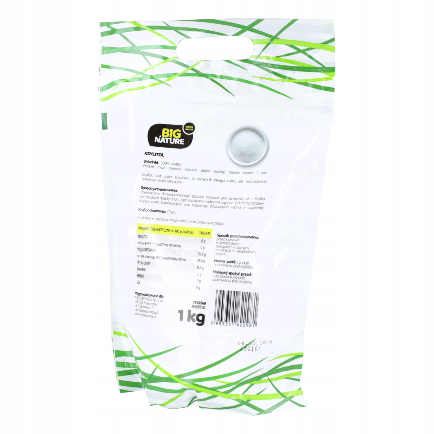 Ksylitol 1kg Duża Paka - BIG NATURE — 4