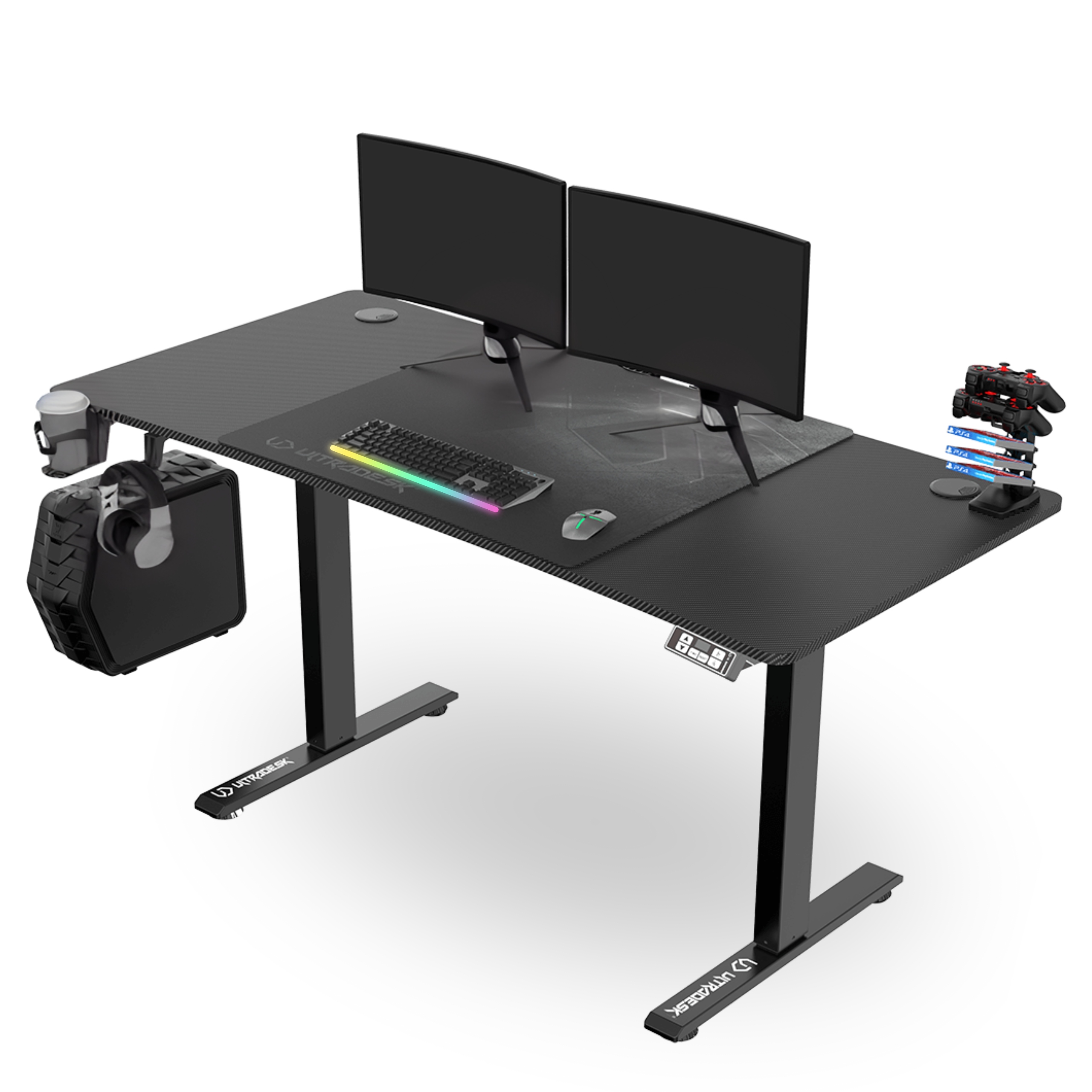 Herný stôl Ultradesk Level V2 140 cm čierny Elektrické nastavenie
