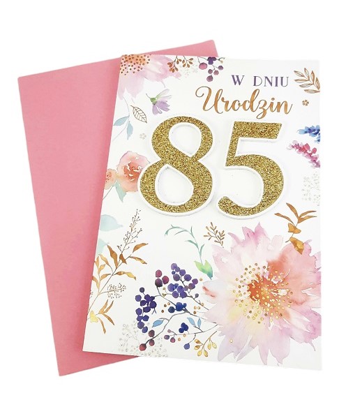 KARNET / KARTKA URODZINOWA / 85 LAT