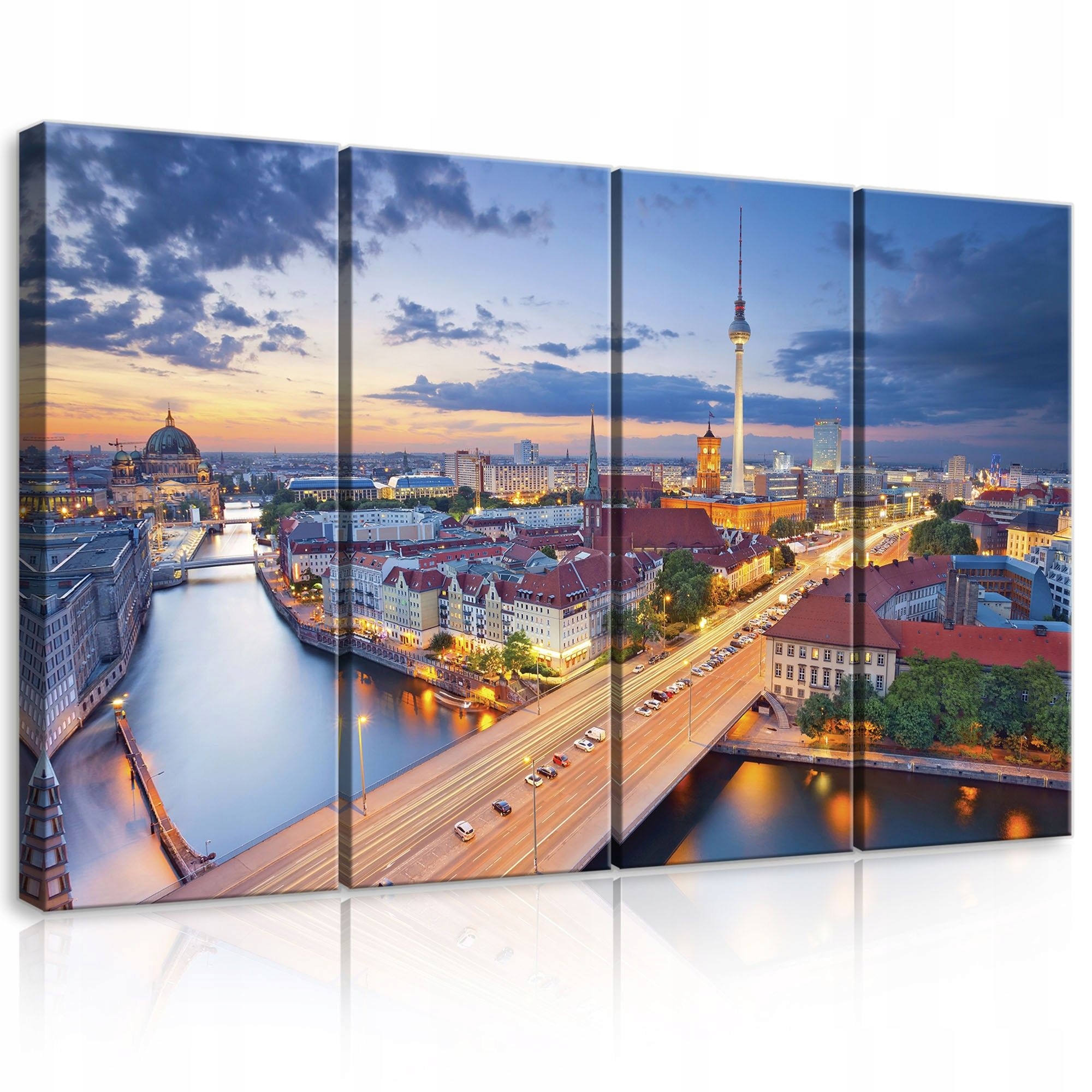 Obraz 120x80 Mestská krajina Berlín panoráma architektúra mesto v noci modern