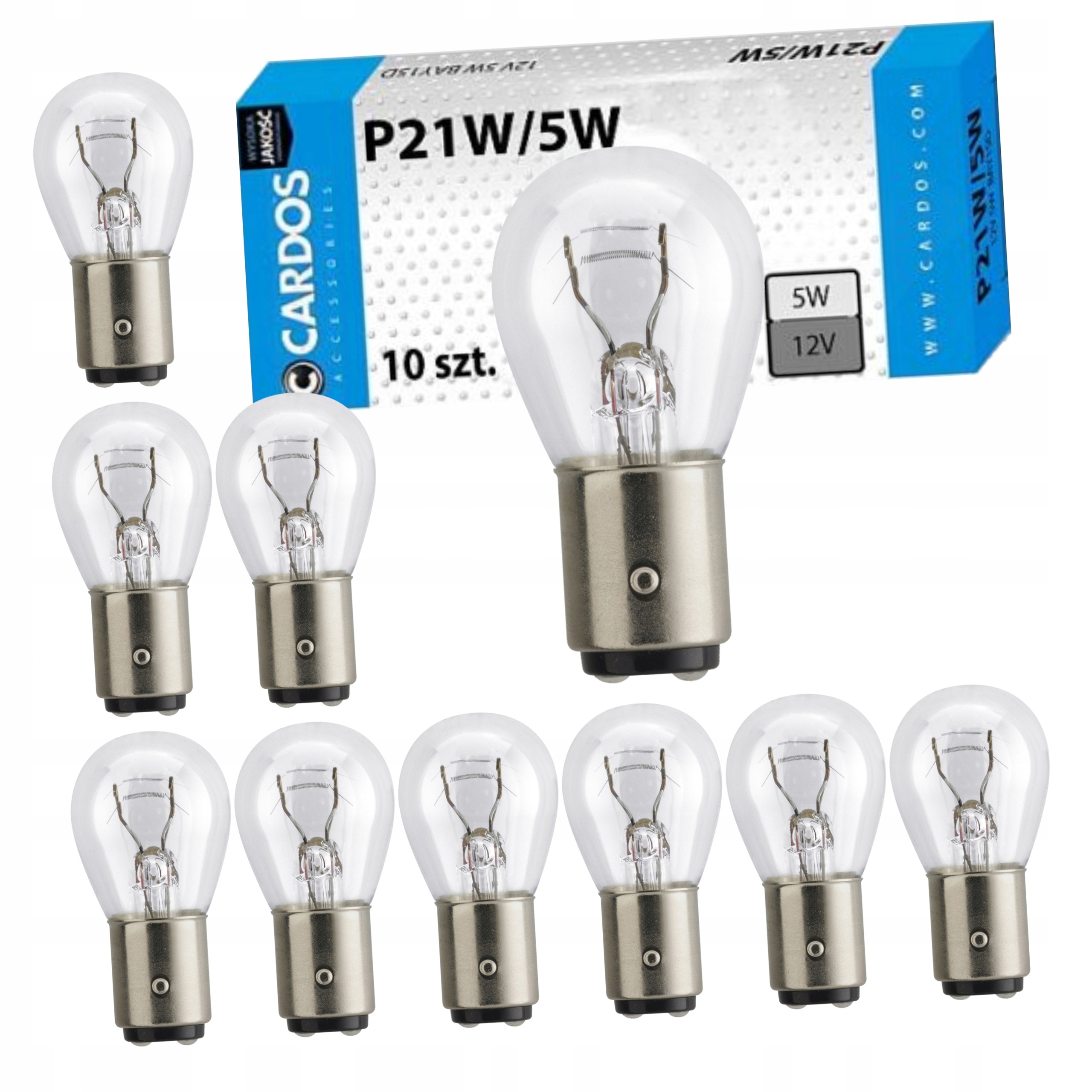 Żarówka samochodowa P21W 5W 12V/21W Cardos K2 10szt