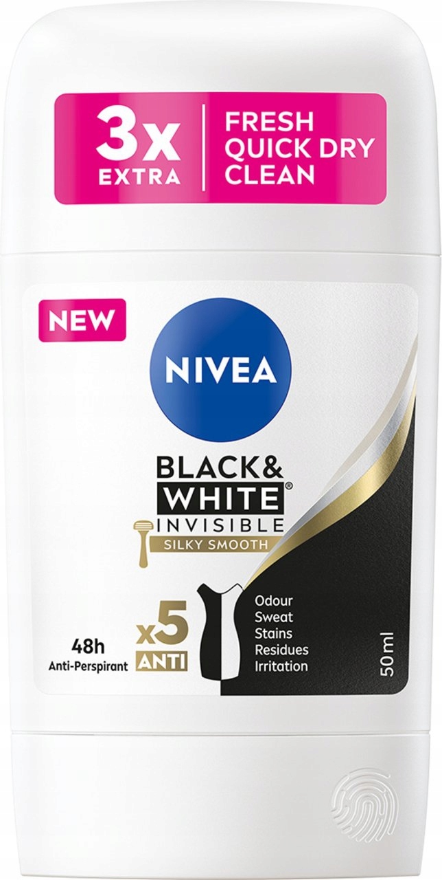 

Nivea Black & White Silky Smooth Sztyft 50 ML