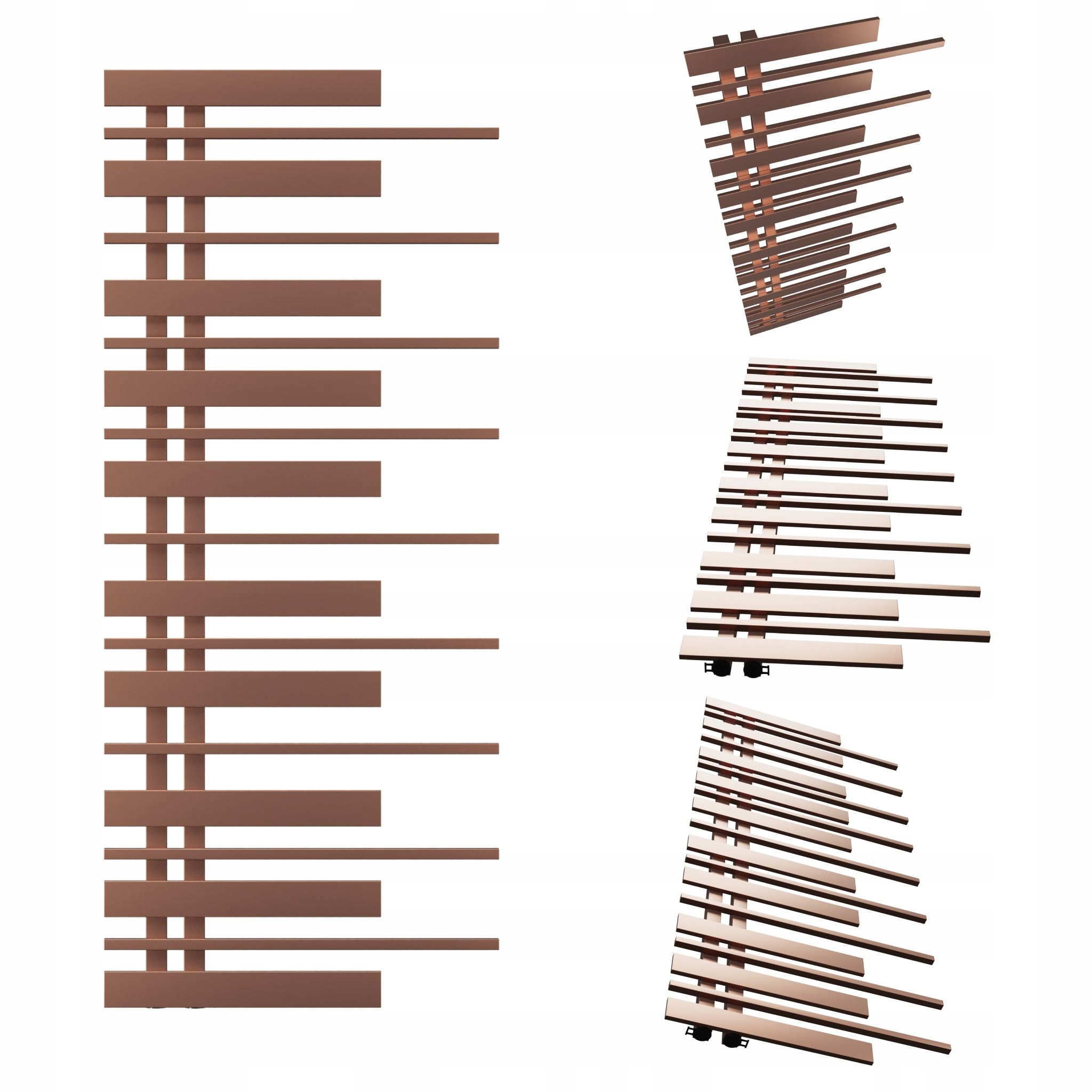 Dekorativní radiátor Piano Levý 1280x570 Měď 2