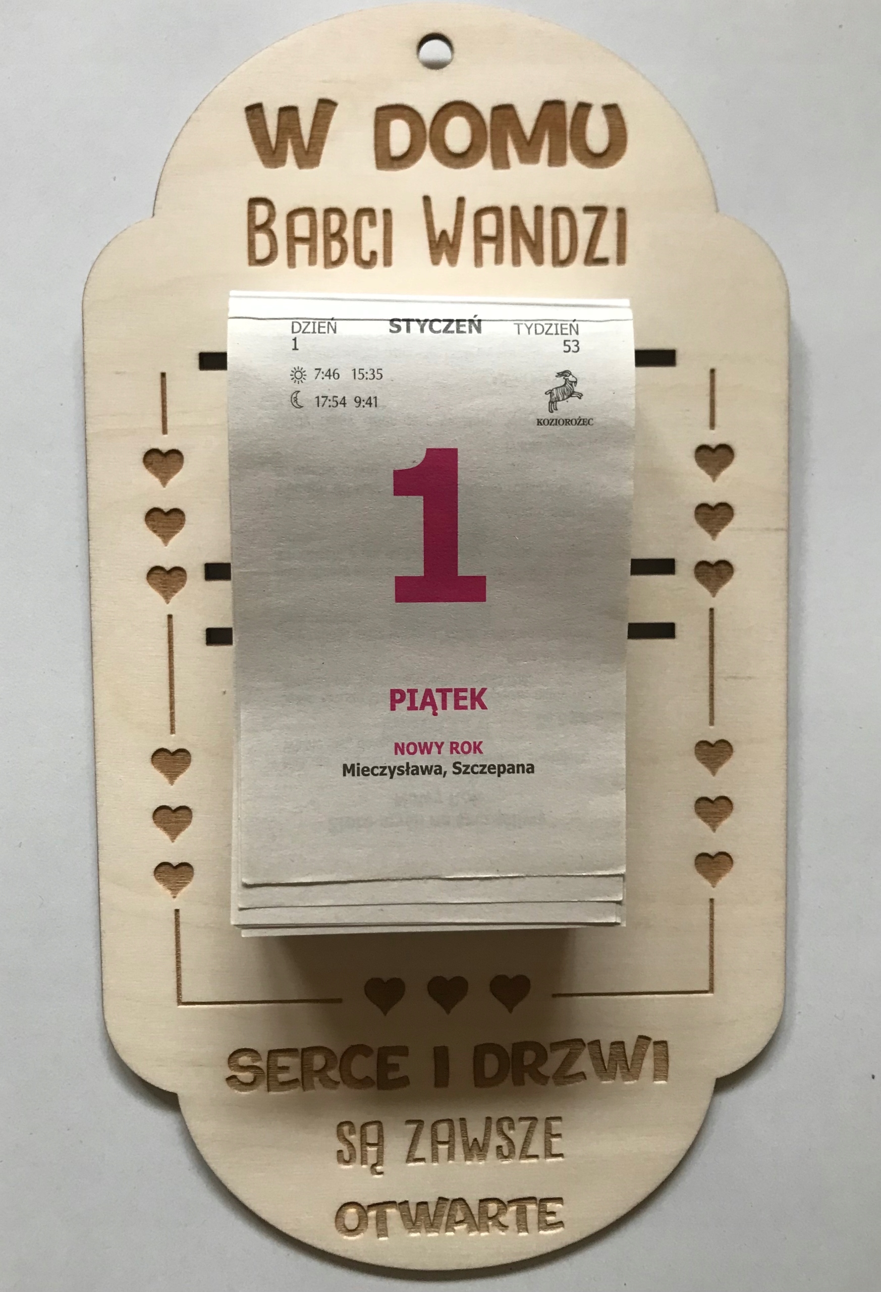 

podkładka pod kalendarz zdzierak, Dzień Babci