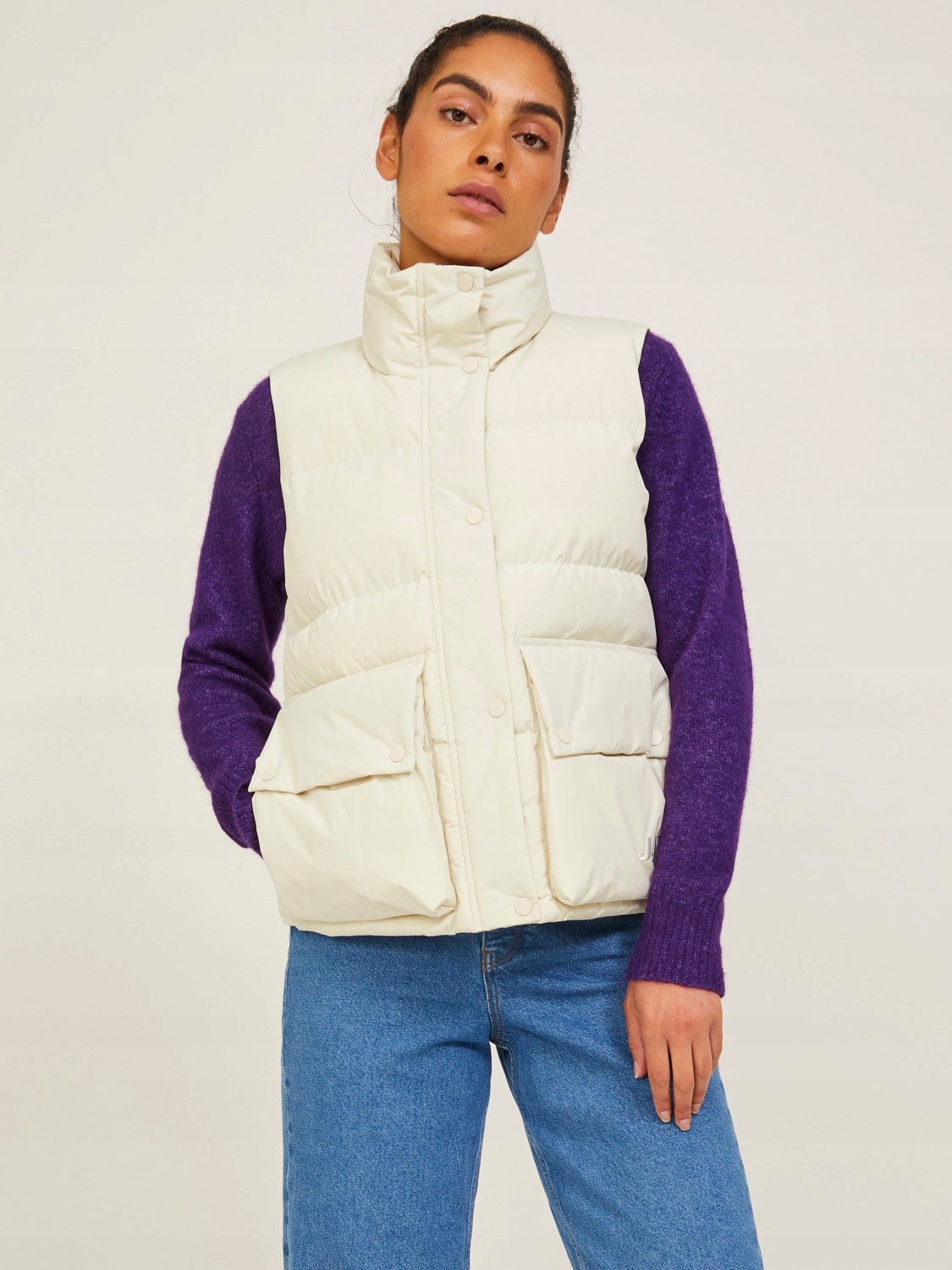 4C5A01 P23 JJXX KREMOWA KAMIZELKA PUCHOWA XL Rozmiar XL