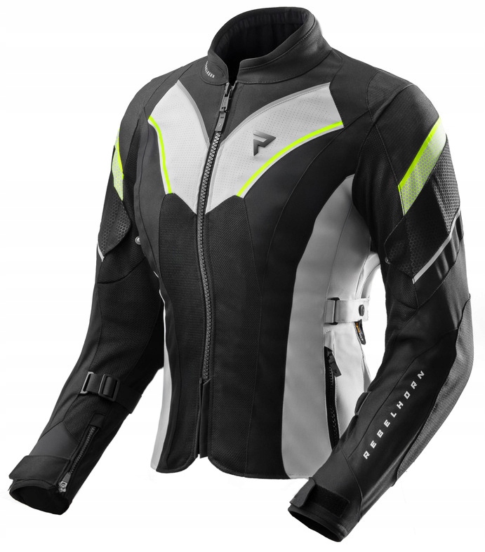 Rebelhorn Hiflow V Lady Black Grey Fluo Yellow Textilná Motocyklová Bunda